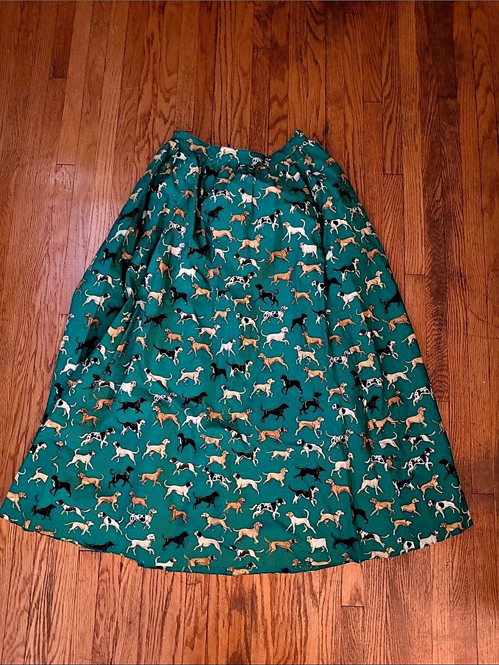 maeve The Jacie Poplin Printed Midi Skirt Animal Print A-Line Skirt in Green